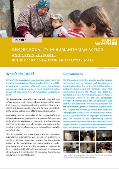 Gender Equality In Humanitarian Action And Crisis Response | UN Women ...